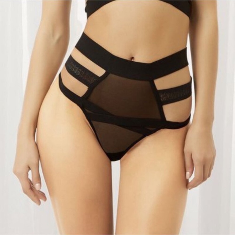 New! Bluebella Black Talisa High-Waist Thong XXL 2180